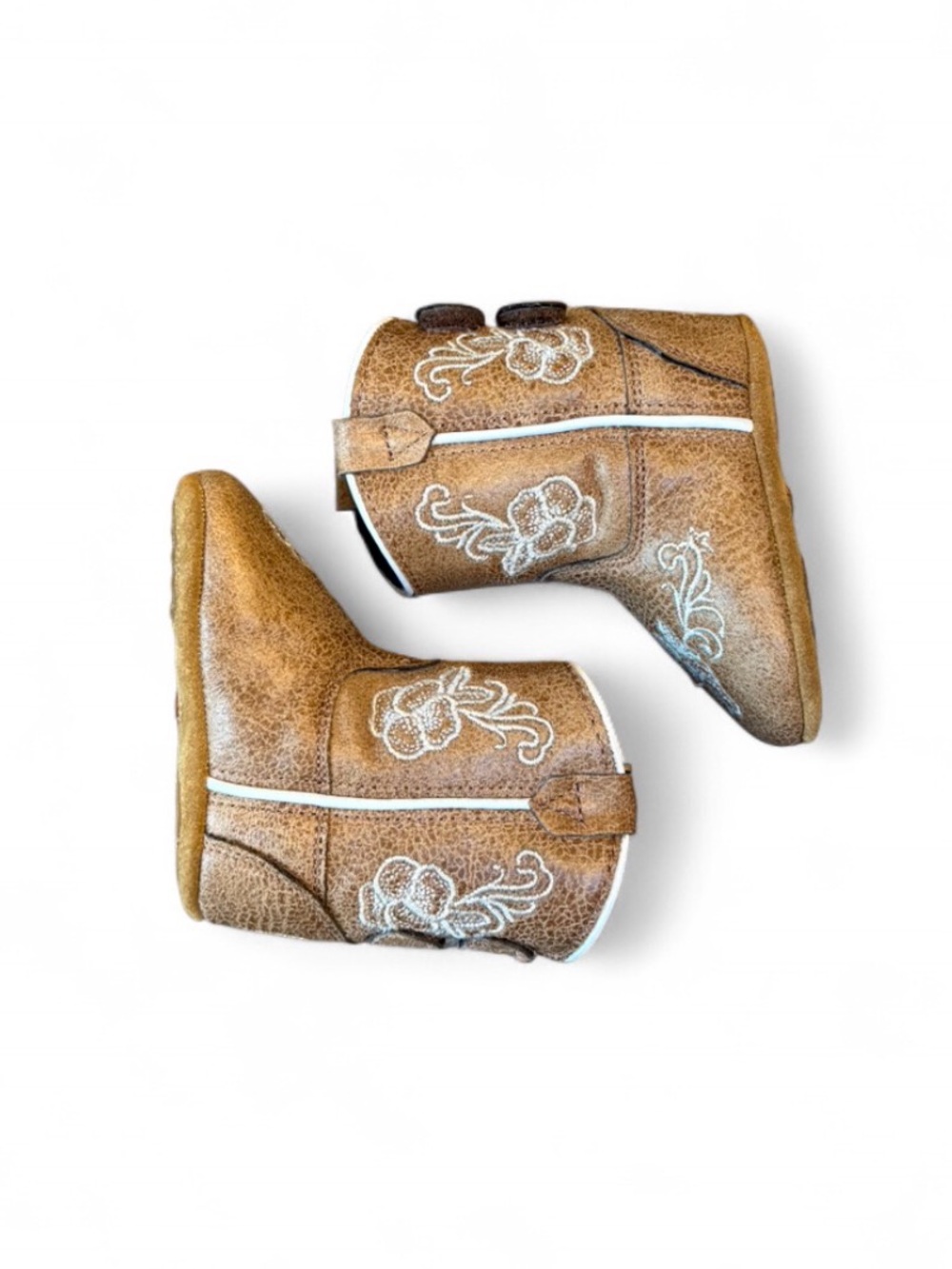 Boot Barn Brown Cowgirl Boots with White Embroidery